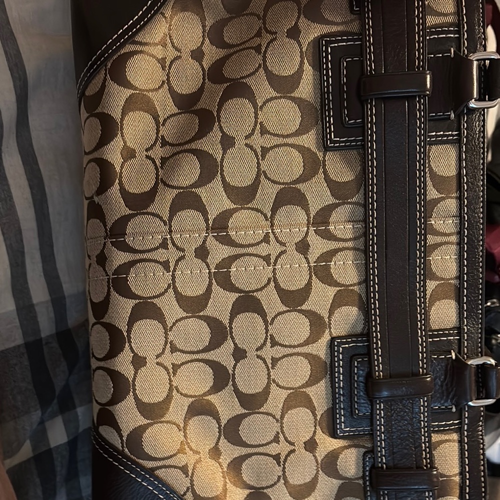 Brown and Tan Patterned Tote Bag
